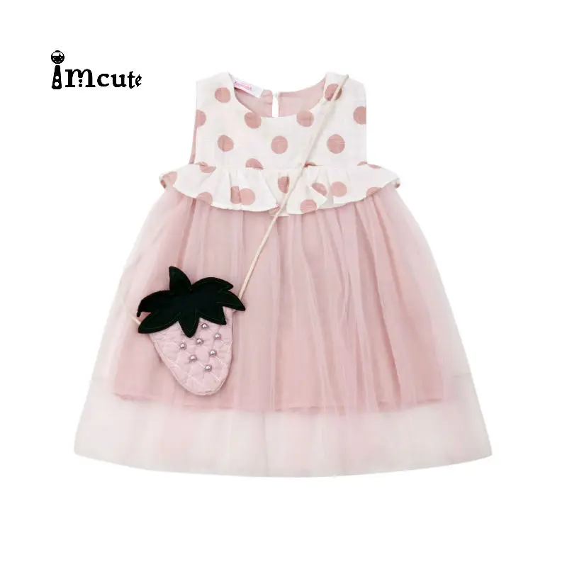 2019 New Hot Infant Baby Girl Kid Radish Bag Linen Sleeveless Summer Ruffles Polka Dot Dress Clothes | Детская одежда и обувь