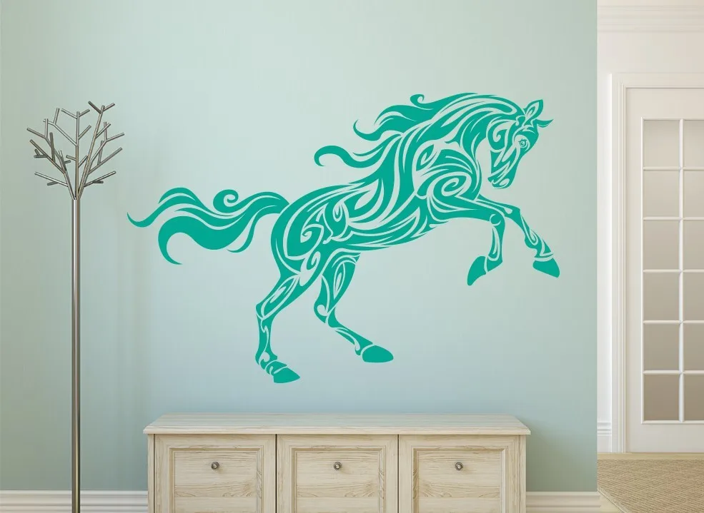 Элегантный лошадь Wall Art Съемная наклейка из ПВХ наклейки с животными на стену для