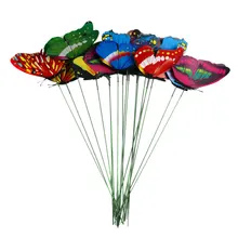 Поддельные бабочки имитация бабочка колья Двор растение газон Декор 15 шт. 7 см Искусственные бабочки садовые украшения