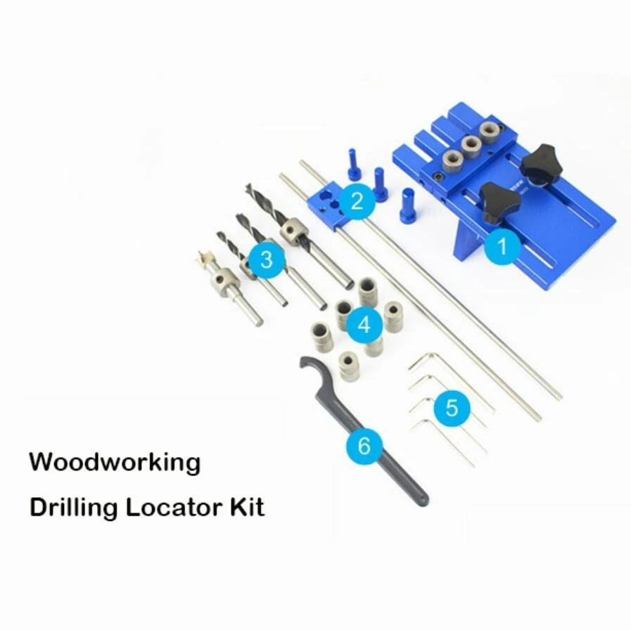 

Drilling Guide Kit Woodworking Tool DIY Joinery High Precision Dowel Jigs Kit Drilling locator 08450