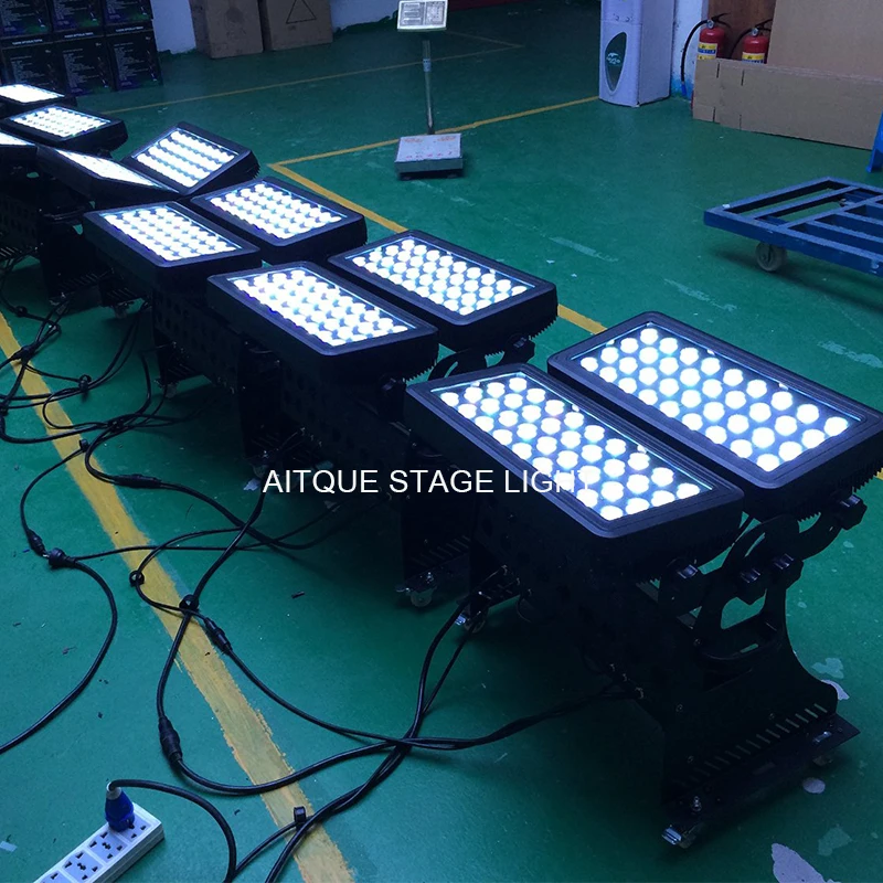 (2 лот/CASE) открытый здание Огни 72x10 Вт 4 in1 ip65 Открытый город цвет led rgbw 720 Вт led dmx прожектор кейс