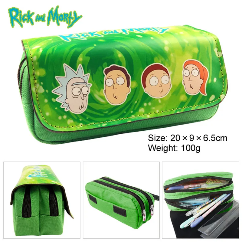 

Rick and Morty Anime Funny Science Cartoon Zipper Pencil Case Cosmetic Pouch Wallet Purse Bag