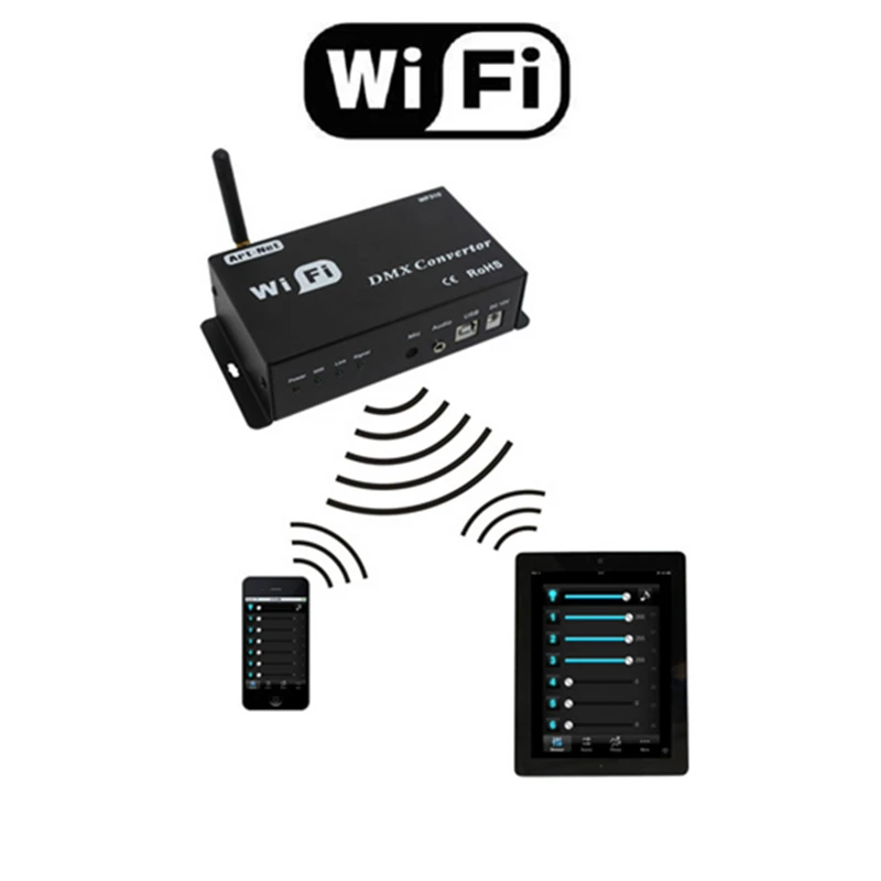 Новый контроллер DMX WiFi управляемый системой Android или IOS точки Wifi WF310 бесплатная