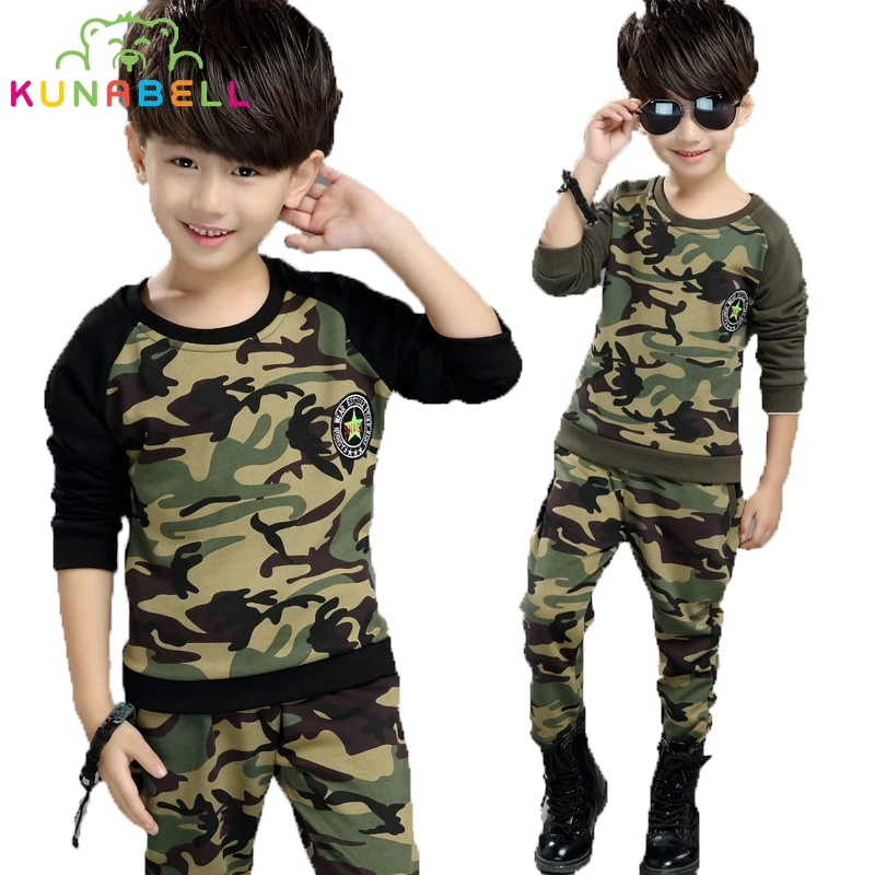 Children Clothing Sets For Boys Menino Cotton Camouflage Sports Suits Spring Kids Tracksuits Teenage Boys Sportswear