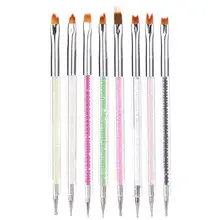 Hot Best Deal 8 Pcs 2 way Acrylic UV Gel Nail Art Nail Art Brush Nail