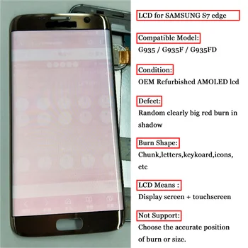 

ORIGINAL 5.5'' Display with Big Burn-Shadow LCD with Frame for SAMSUNG Galaxy S7 edge G935 G935F Touch Screen Digitizer Assembly