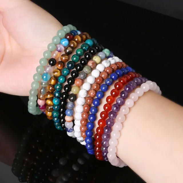 6mm Natural Stone Loose Er Beads Bracelet Men Charm 6mm Natural Stone Loose Er Beads Bracelet Men Charm Energy Yoga Mala Stretch Bracelets