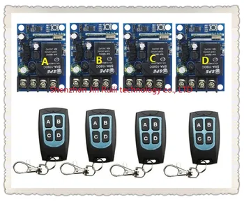 

New DC12--48V 12V 24V 36V 48V 1CH 10A RF Wireless Push Remote Control Light Switch System 4 receiver +4 waterproof transmitter
