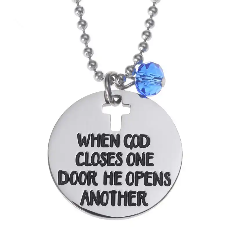 Engraved Inspiration Quotes When God Closes One Door He Opens