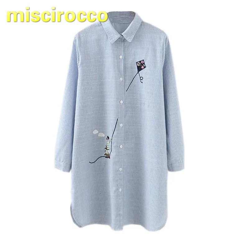 

Pregnant Women's Shirt Spring New Mid-long Striped Shirt Large Size Professional Dress Maternity Shirts