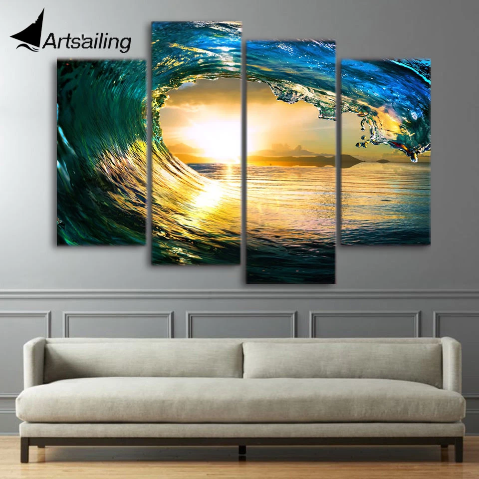 Artsailing 4 Pieces Canvas Paintings Tropical Paradise Ocean Sea Living Room Home Decor Wall Art Print Canvas Painting We330 Canvas Painting Printed Canvasart Print Aliexpress