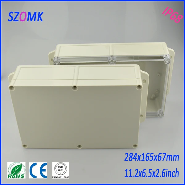 

1 piece abs case for electronic IP 68 plastic box diy case for equipment 284*165*67 mm 11.2*6.5 *2. 6 inch