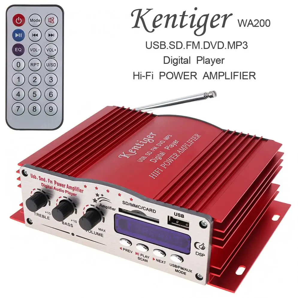 Moto USB SD FM stéréo 3 en 1 Kentiger HY600 Mini Amplificateur Audio Voiture