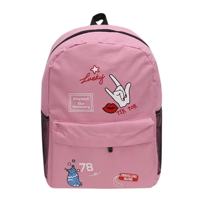 Buy Women Girls Preppy Letter Print Shoulder Bookbags