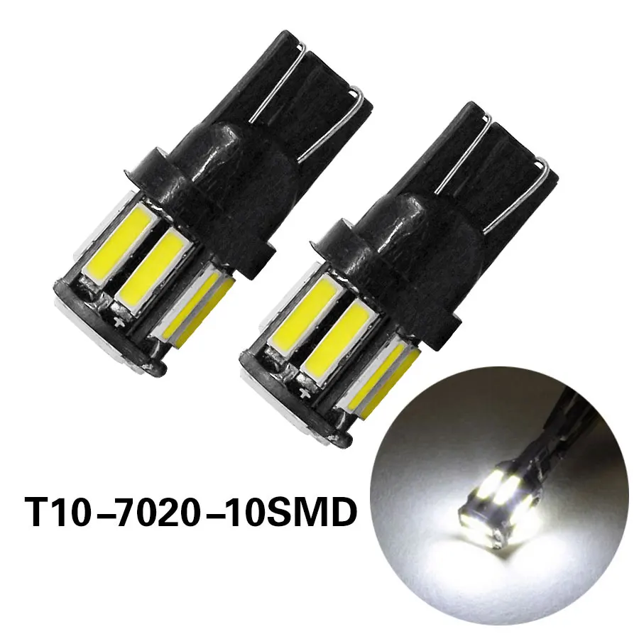 4 шт. Автомобильные светодиодные лампы T10 194 W5W 7020 10SMD 6000|led w5w|t10 7020dashboard light |