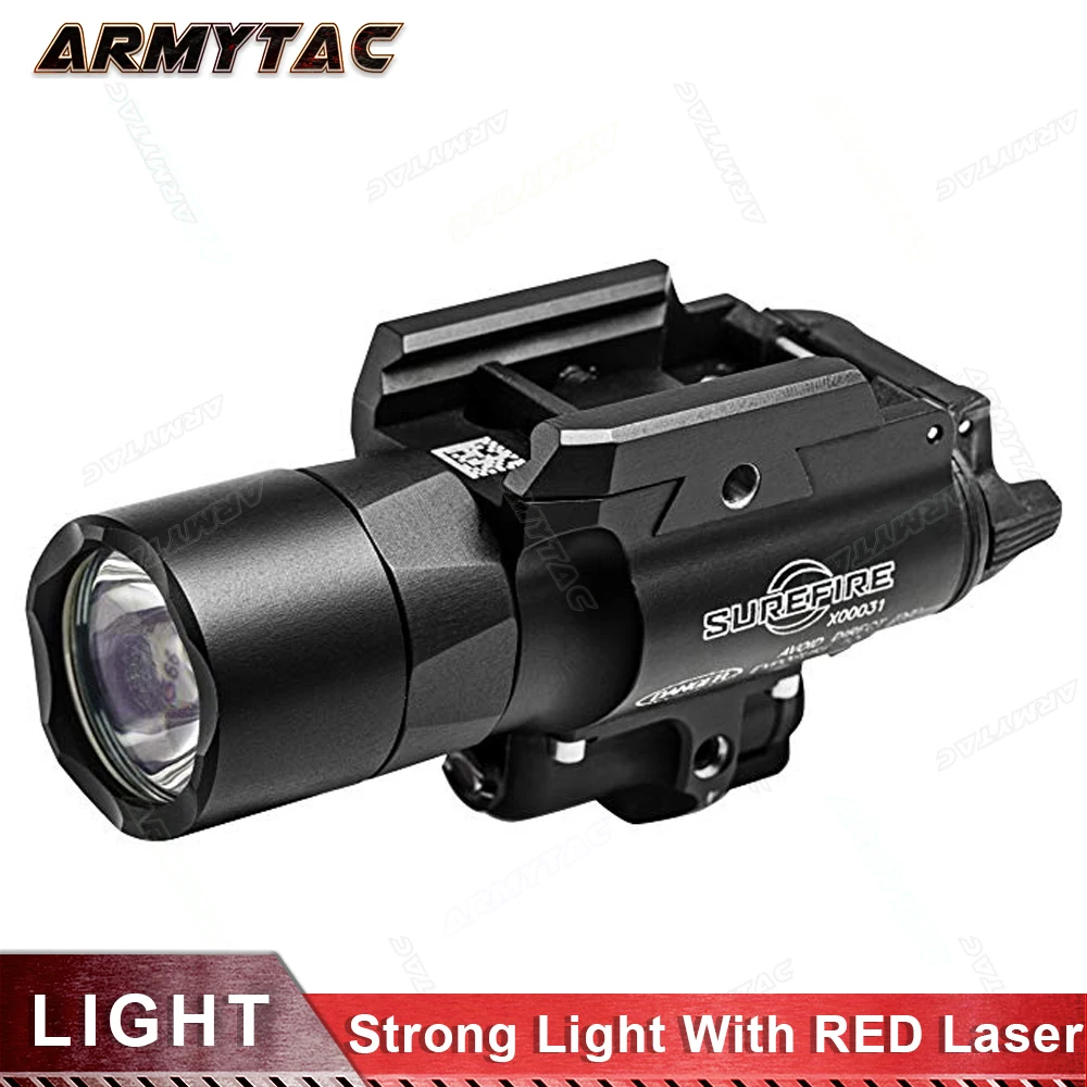 

Airsoft Surefir X400 Ultra Series LED Flashlight WeaponLights w/ Built-in Laser Sight, TIR Lens 20mm Picatinny Weaver Rail Mount