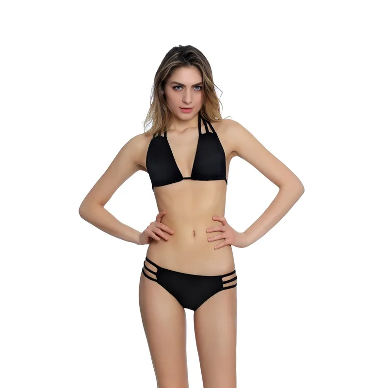 Black Bikini Sexy Swimwear Swimsuit Straps Adjust Bathing Suit Women