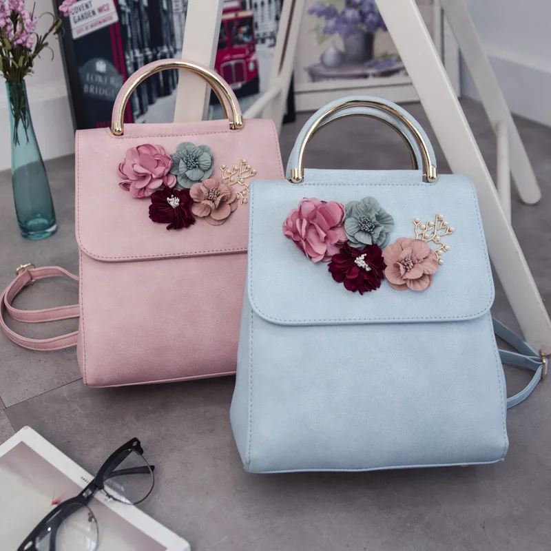 Designer Flower Women Backpack Small High Quality Beading School Bags For Girls multifunctional backpack (5)