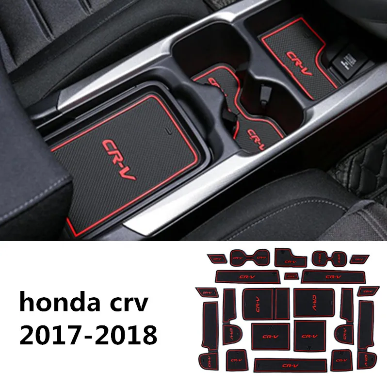 

ZUNDUO For Honda Civic 2006-2019 8th 9th Gen Gate slot pad Interior Door Pad/Cup Non-slip mats RED WHITE Accessories Sticker