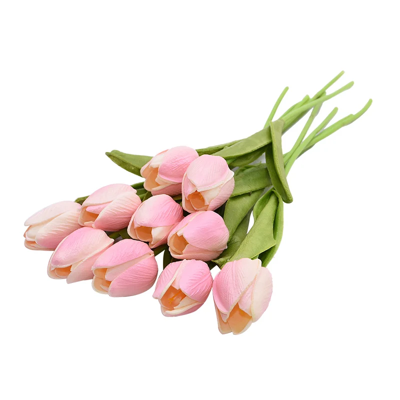 10 шт./лот ПУ-тюльпаны Искусственные цветы настоящие на ощупь искусственные украшения мини тюльпаны для домашнего украшение в виде свадебного букета цветы - Цвет: F04