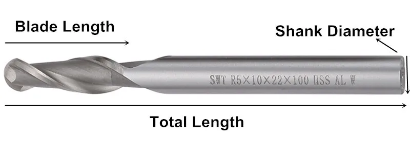 JLI HSS 2 флейты сверла со сферическим концом с цилиндрическим хвостовиком R1.5/2/3/4/5 мельница для токарного станка гравер с ЧПУ сверло инструмент 5 шт./компл
