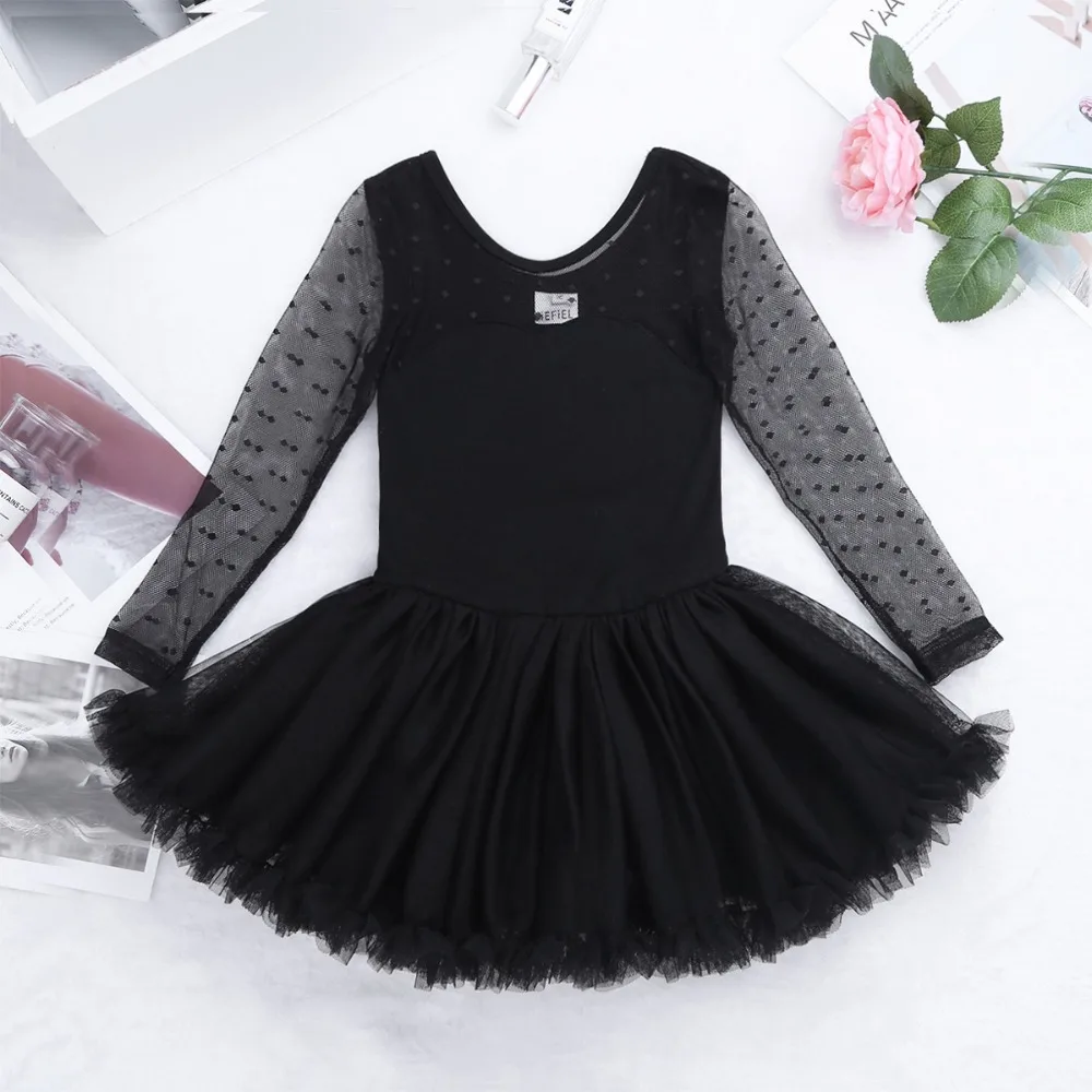 Professional Kids Girls Mesh Ballet Dance Tutu Dress Gymnastics Leotard Skirt Ballerina Costume Modern Lyrical Dancing Dresses