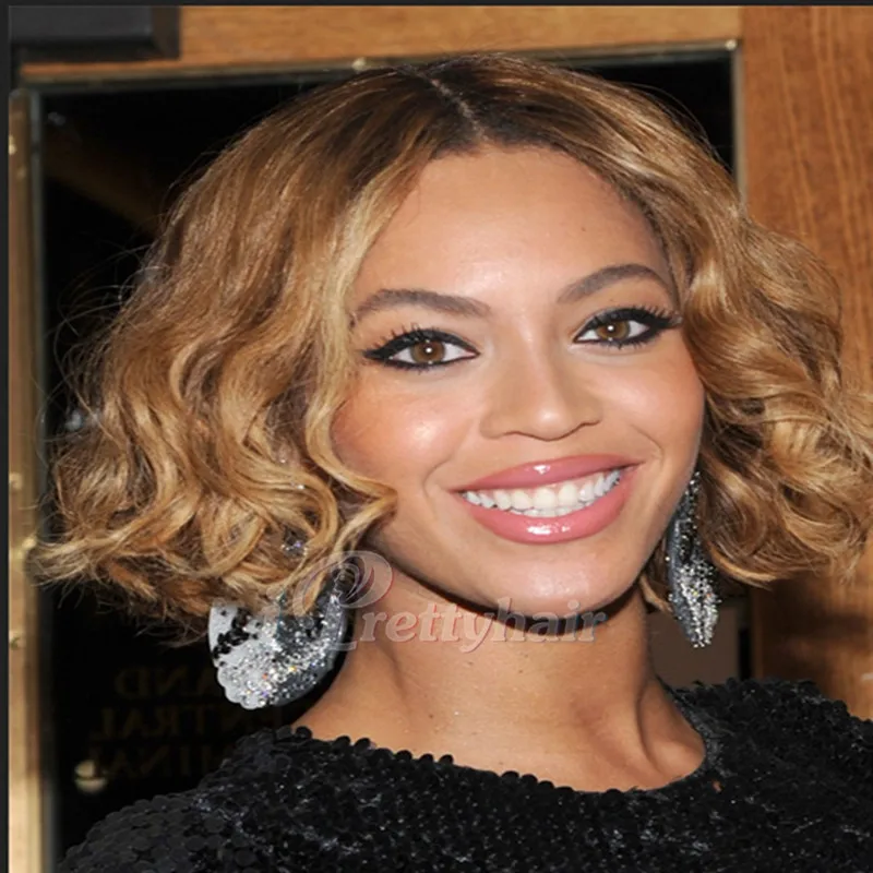 Free Shipping Glueless Celebrity Beyonce Hairstyle Short Blonde