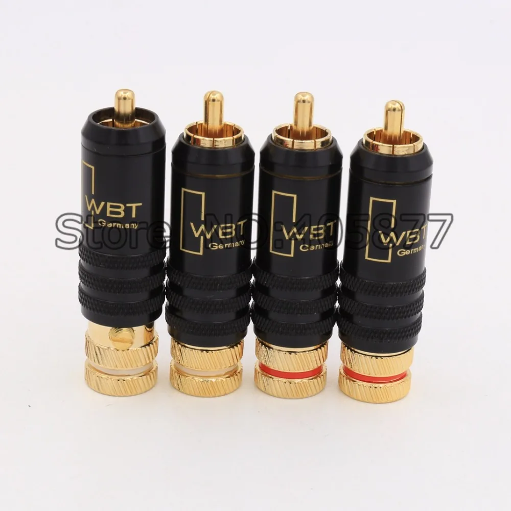 

8Pieces Hifi 0144 Gold Plated RCA Plug HIFI RCA Audio Plug Connector