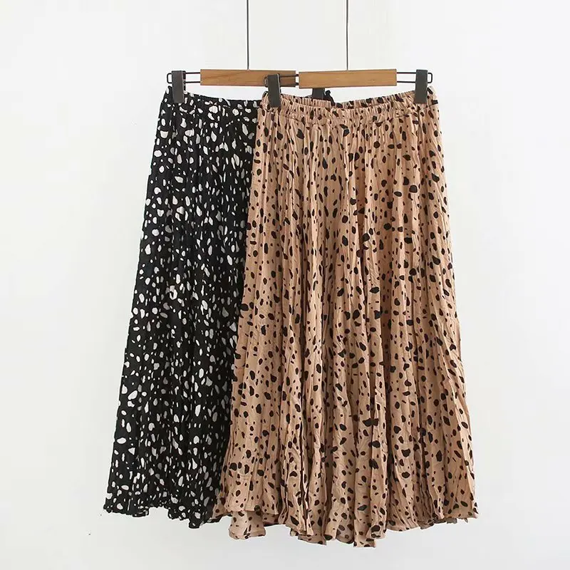 

2019 New Spring Summer Casual Fashion Skirts Women dots Cotton Girl Lady Oversize Plus Size Skirt