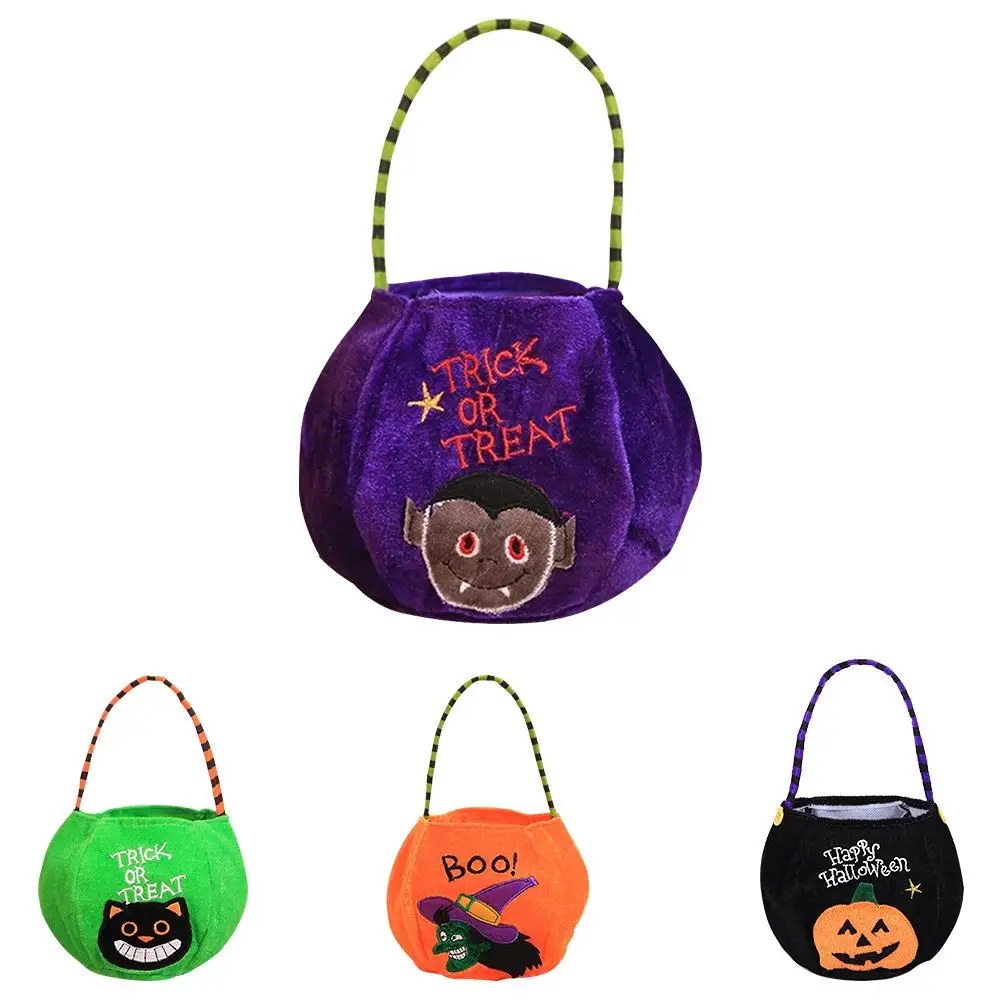 Halloween Candy Bag Children's Portable Pumpkin Bag Candy Gift Bags Halloween Trick Or Treat