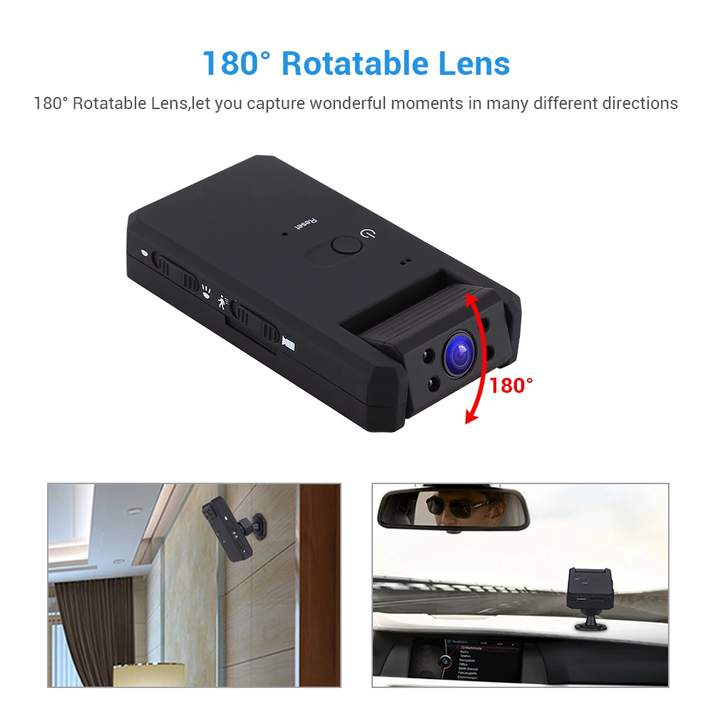 BOBLOV мини DV Camara черный 1080 P инфракрасное ночное видение мини-видеокамера с 180 градусов Gafas Con Camara камера видеонаблюдения