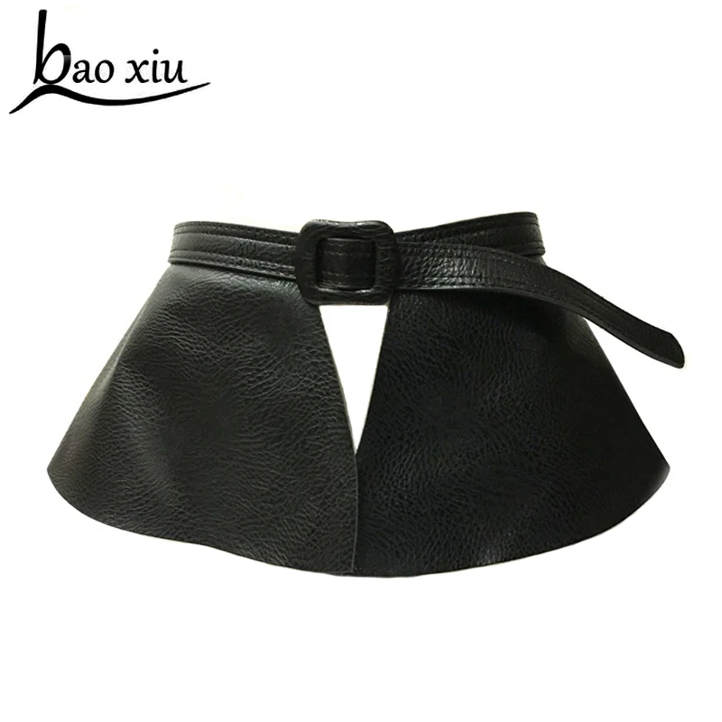 Женская кожаная юбка с оборками широкий пояс украшением корсет|belt strap|belts