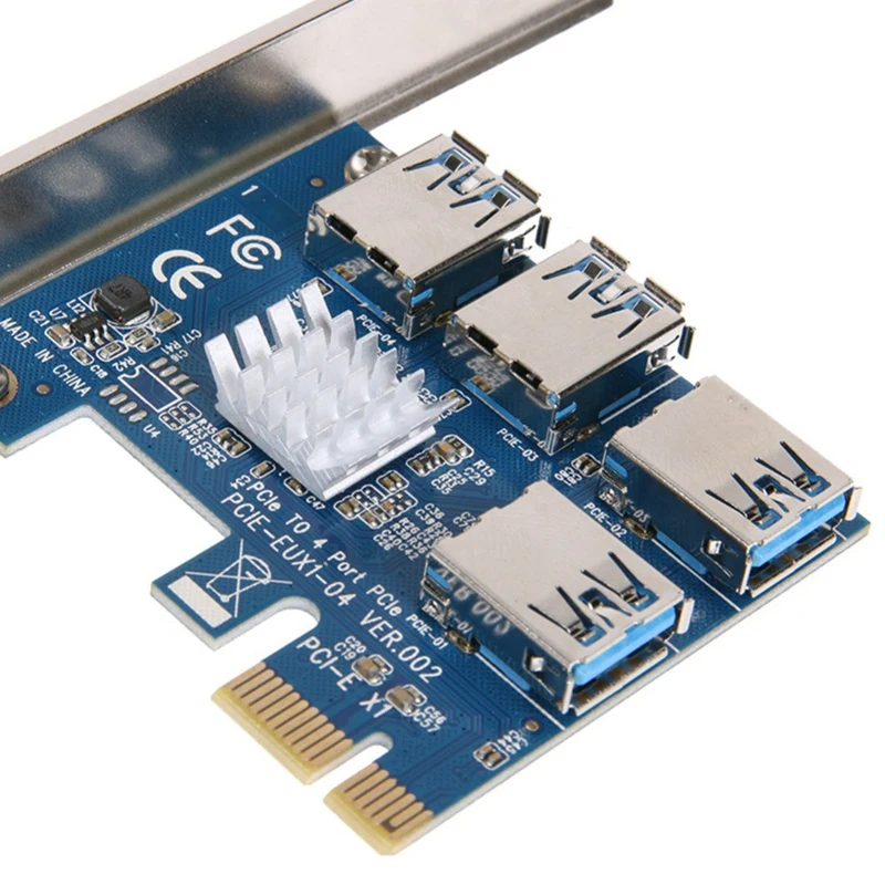 Адаптер Pci-E на Pci-E 1 поворот 4 слота Pci-Express 1X на 16X Usb 3,0 для майнинга специальная плата расширения карты Pcie конвертер для