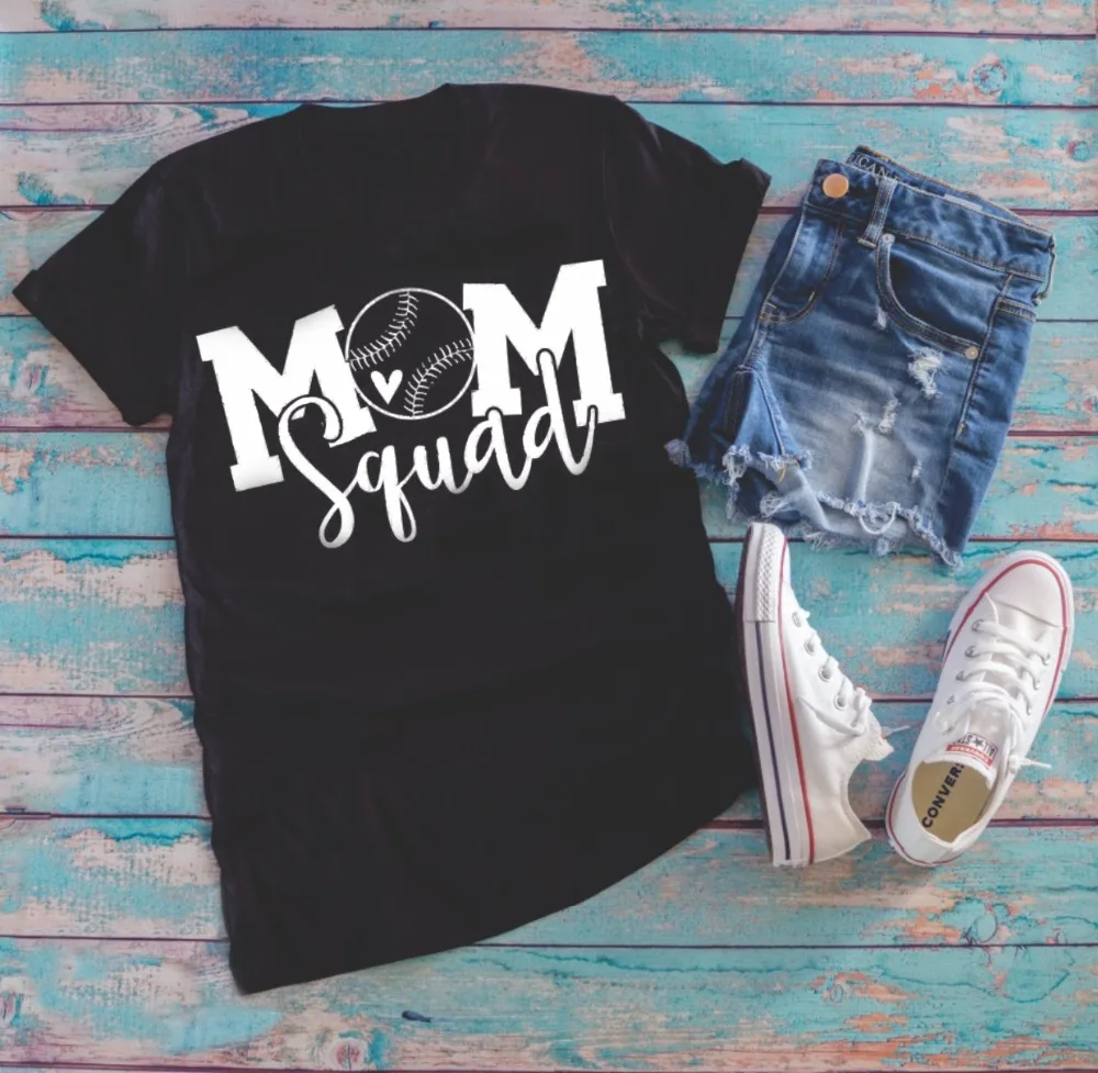 

Mom squad Baseball svg t-shirt Mother's Day gift women fit graphic cotton grunge tumblr quote street style gift t shirt tees top