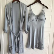 RenYvtil/2 фото, удобная летняя коллекция года, сексуальный кружевной халат с вышивкой, Женская сорочка, ночная юбка-Пижама, домашний халат, женский халат