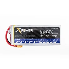 Lipo batterie 14.8 v 4S 8000 mah 30C max 35C Xpower batteries Au Lithium XT60/T/EC5 plug pour RC Helicoptes Avions Drone pièces