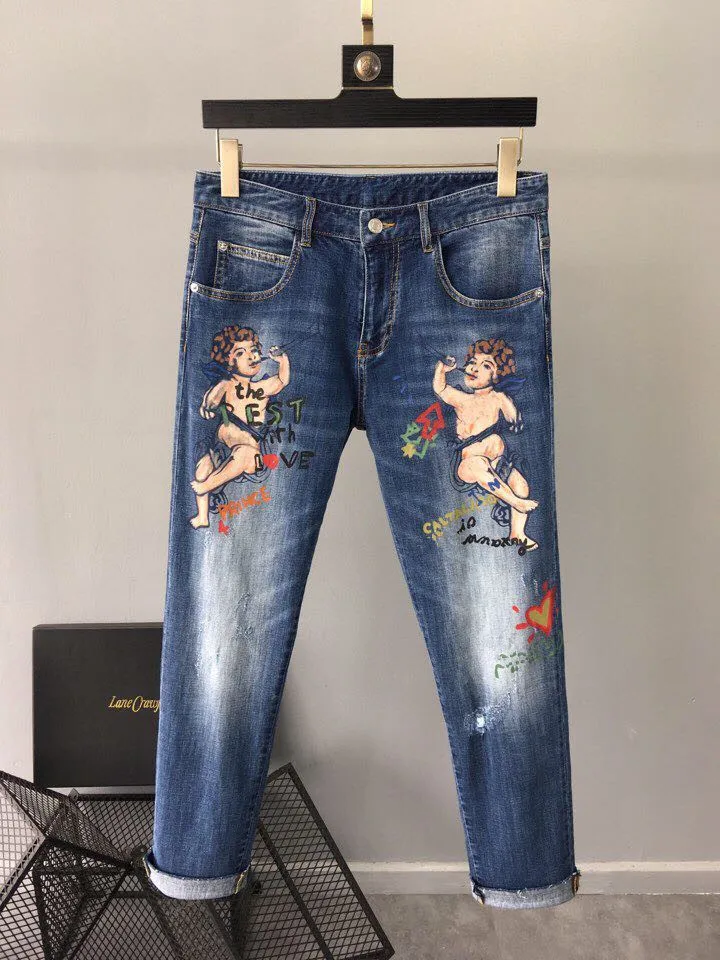 BH031425 модные для мужчин's джинсы для женщин 2019 взлетно посадочной полосы Роскошные известный бренд Европейский дизайн вечерние стиль