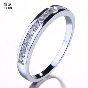

Lady Fine Jewelry 925 Sterling Silver Flawless 0.5ct 100% Genuine Natural White Topaz Engagement Wedding Ring Match Band