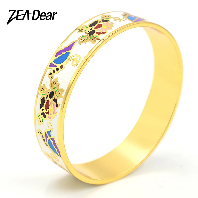 

ZEADear Jewelry Enamel Jewelry For Women Stainless Steel Bracelet Round Bangle For Party Anniversary Colorful Jewelry Findings