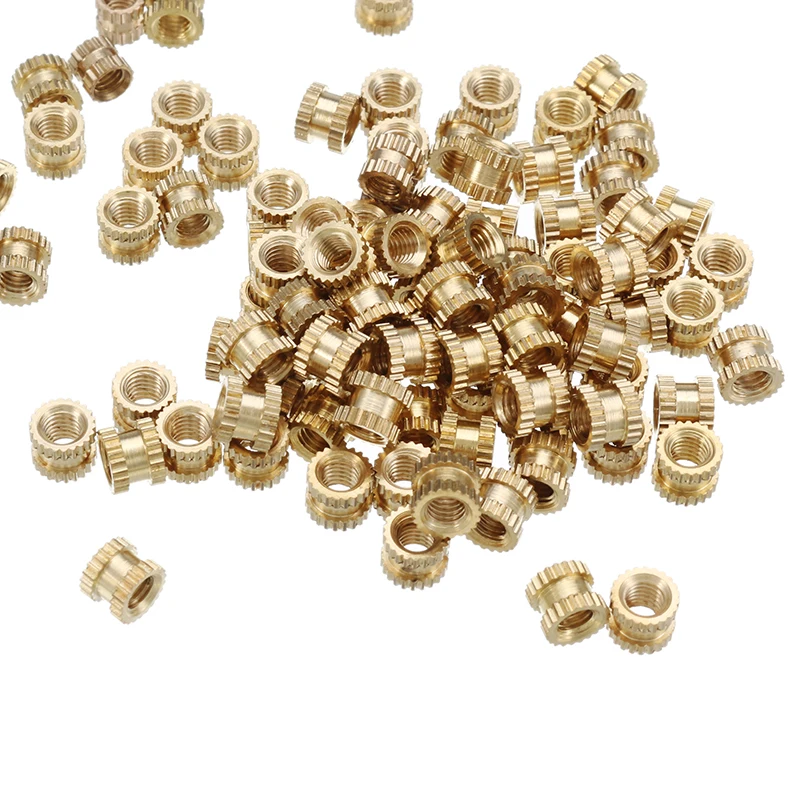 100pcs M3x4x5mm Metric Threaded Brass Knurl Round Insert Nuts Newin