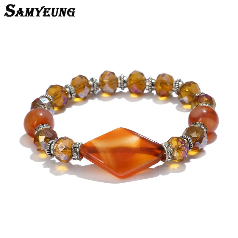 

Tassel 2017 Crystal DIY Bracelets for Women Adjustable Bangles Natural Stone Strand Bracelet Femme Braslet Female Lovers Jewelry