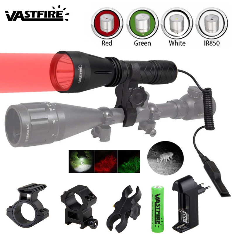 

Tactical VA-160 Scout Light Rifle Hunting Flashlight 500lm Weapon Light Red&Green&White&IR850 Lanterna Fit 20mm Picatinny Rail