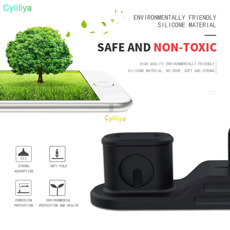 Excellent 100pcs3 in 1 MultiFunction Charger Station Silicone shell for iphone airpods and iphone iwatch fit for magnetic wireless charger 4 Excellent 100pcs3 in 1 MultiFunction Charger Station Silicone shell for iphone airpods and iphone iwatch fit for magnetic wireless charger 4