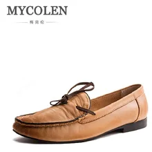 MYCOLEN/Новинка; Мужская Летняя обувь в европейском стиле; брендовая дышащая мягкая обувь для вождения; мужские мокасины ручной работы; tenis masculino adulto