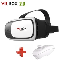 Vr 2.0 3d очки/google картон виртуальная реальность гарнитура очки очки + smart bluetooth для беспроводной пульт дистанционного управления геймпад