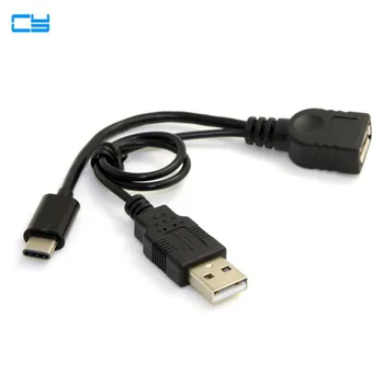 

USB-C Type C USB 3.1 to USB 2.0 Female OTG Data Cable with Power for New Macbook Pro