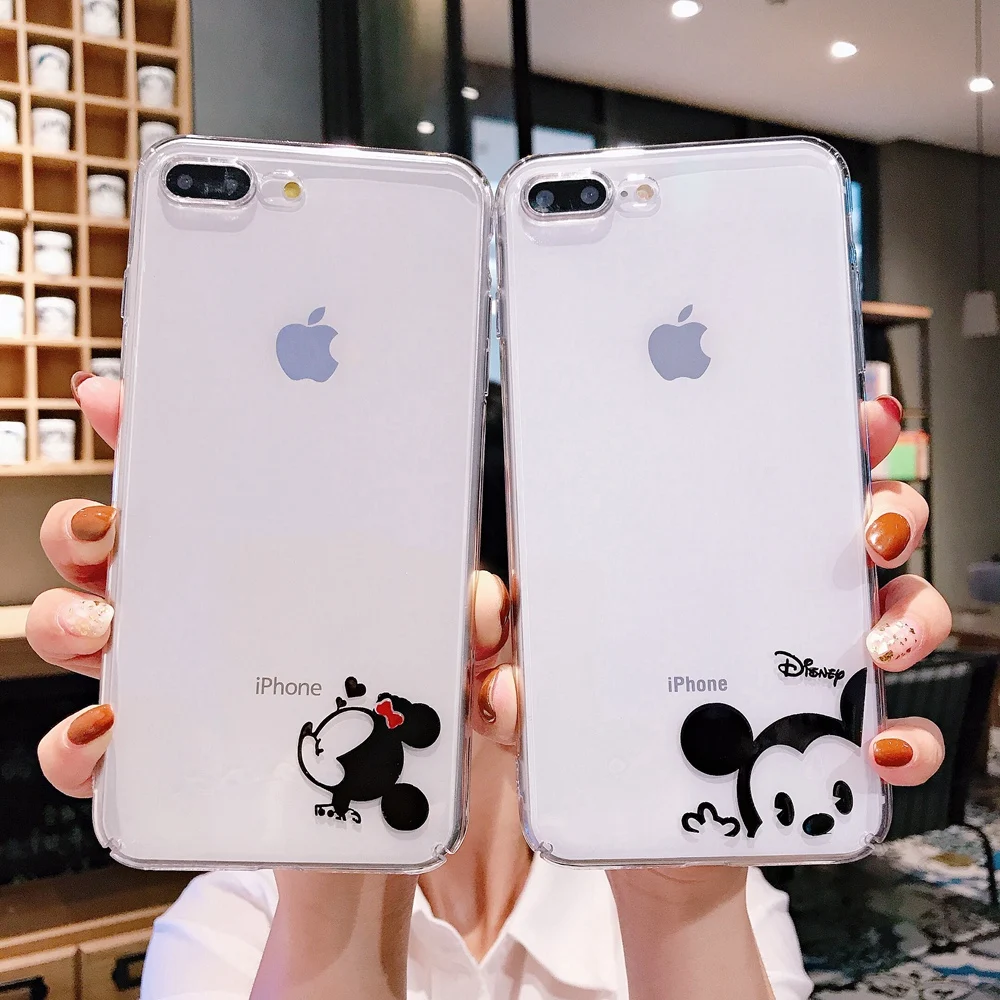 

Cartoon Cat Minnie Mickey Phone Case Coque For Huawei P30 P30Pro Mate20 Pro Nova4 Transparent all-inclusive hard Back Cover Case