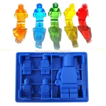 Новое поступление 5x силиконовый Робот Форма для льда инструменты для мороженого цвет синий емкости для мороженого силиконовая форма для торта цвет RoyalBlue