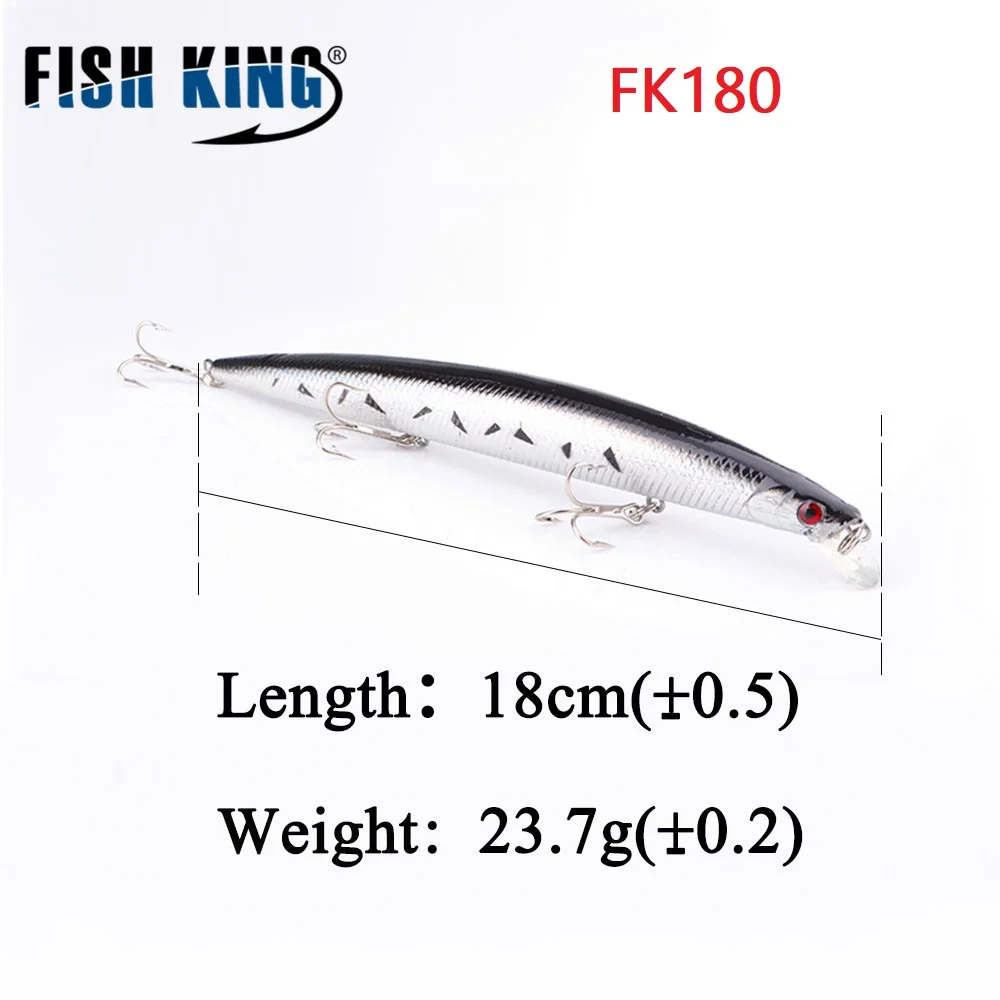 FISH KING, приманка для рыбалки, гольян, жесткая приманка, воблер, приманка для окуня, плавающая приманка, аксессуары для рыбалки, 3D, для глаз, медленная плавающая заглушка, Topwater711