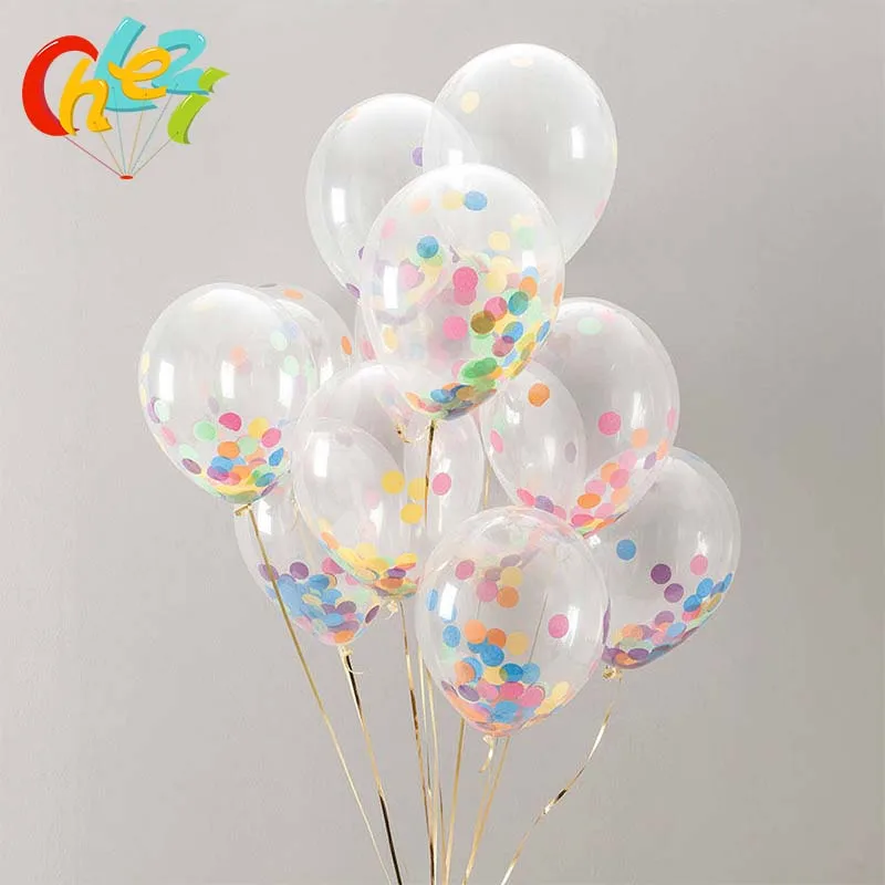 

10Pcs/lot 12 inch transparent Rose Gold silver Mixed color confetti balloon Birthday Wedding Party Decorative Balloon Popular